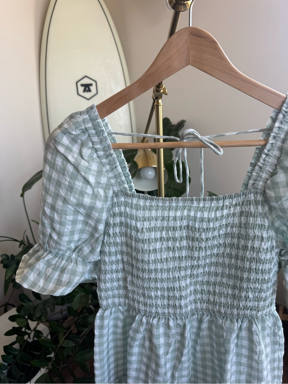 worn once gingham midi dress - Picture 2 of 4